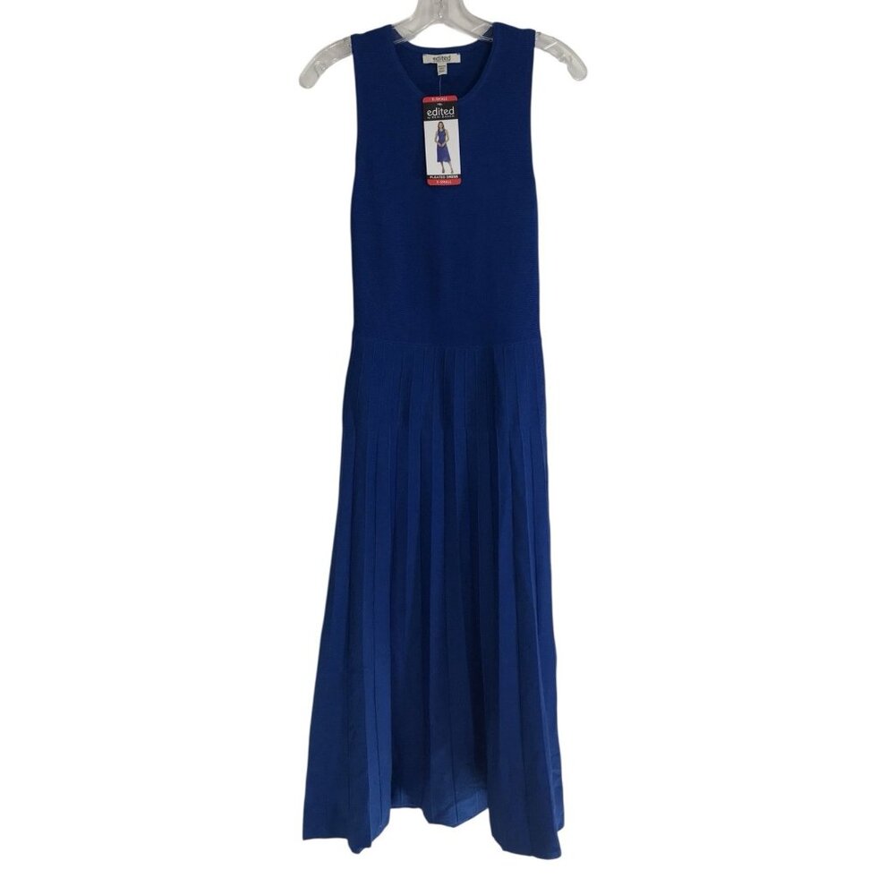 Edited by Remi Bader Women's Pleated‎ Dress Size XS Blue Sleeveless Stretch